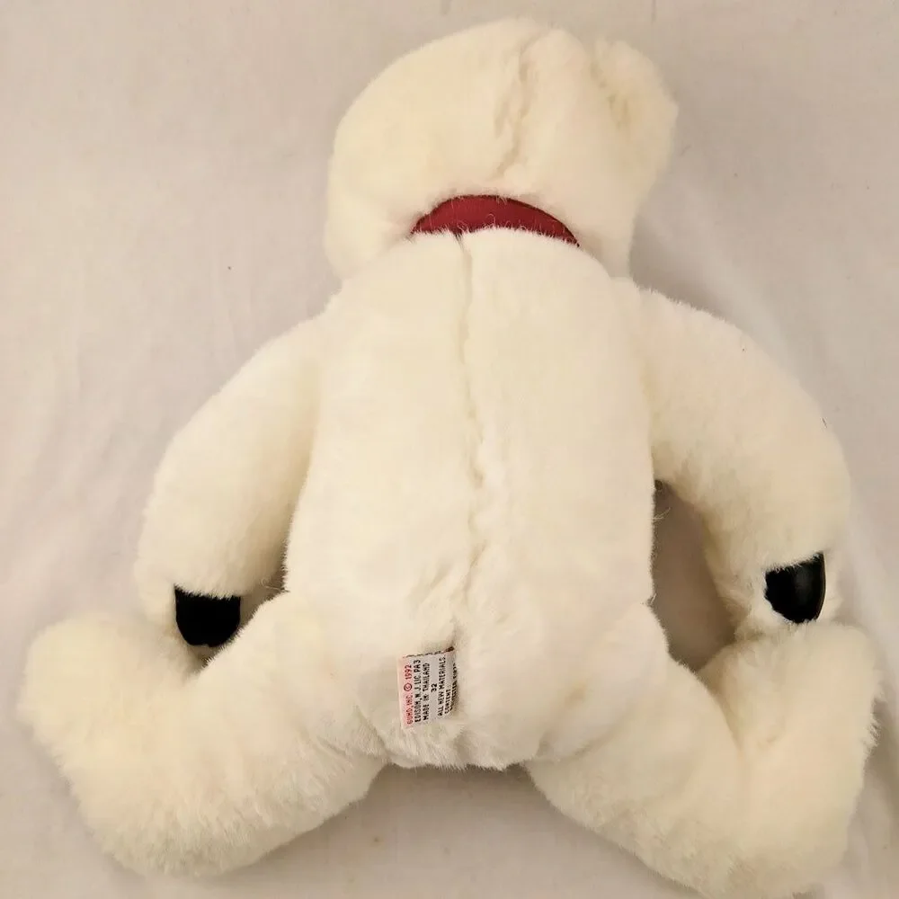 Vintage GUND Collector's Classic White Teddy Bear 1992 Brown Nose & Eyes